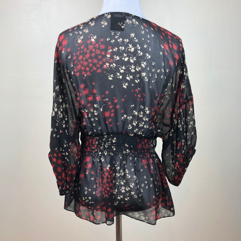 Fei Anthropologie Floral Silk Blouse Size Medium - Picture 6 of 8